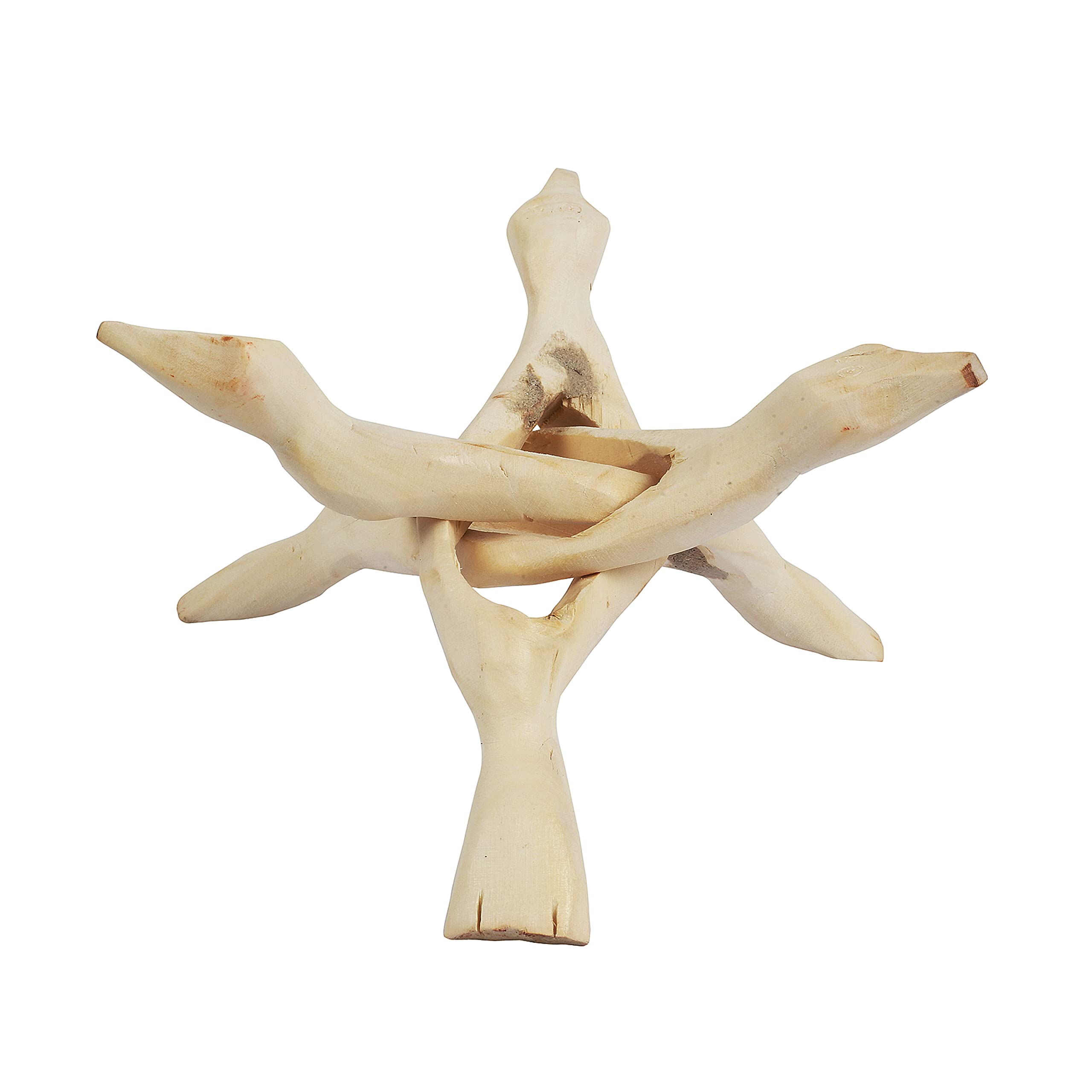 Photo 1 of Indian Consigners Cobra Wooden Tripod Stand (Natural, 6 Inches)