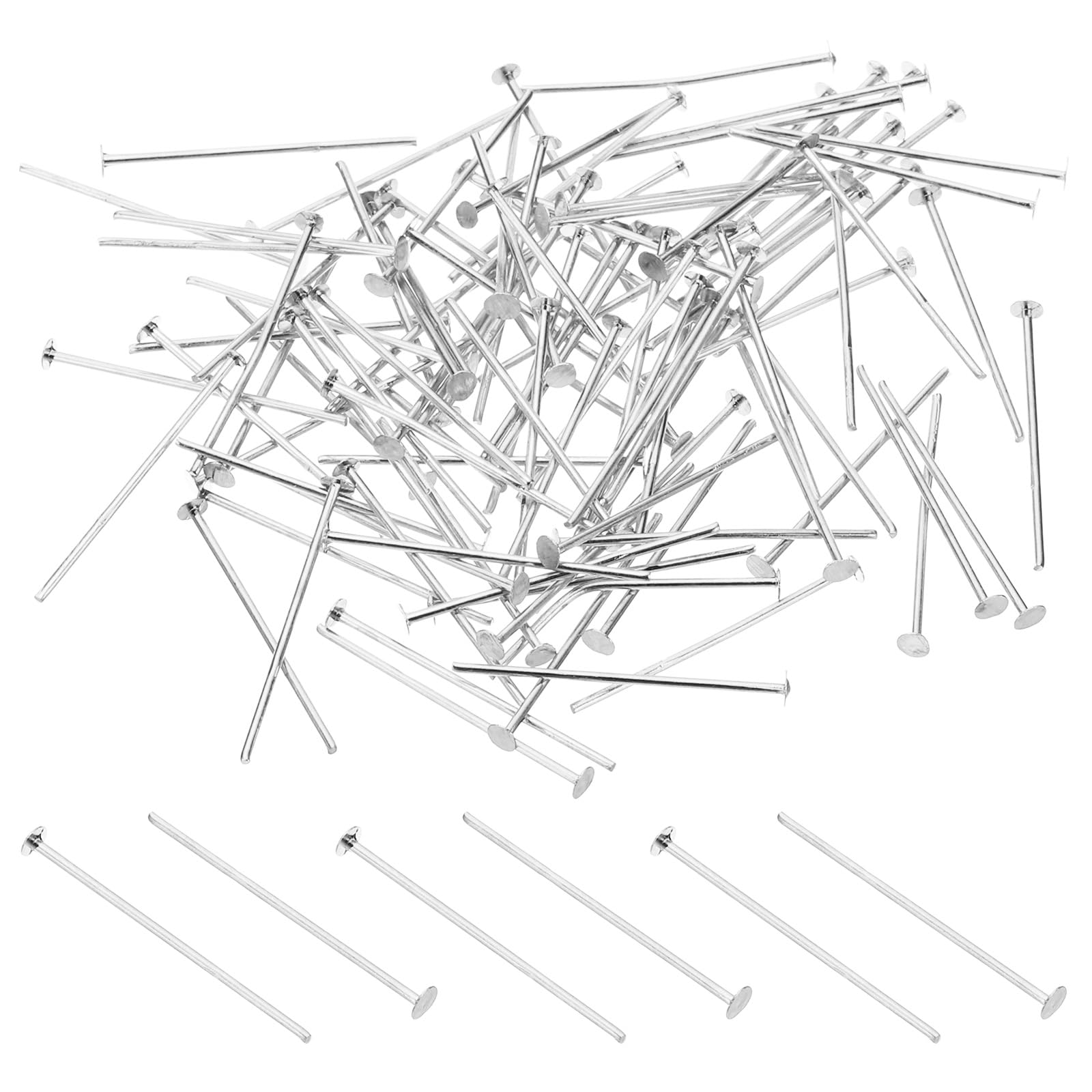 PATIKIL 1.18x0.09" Copper Chandelier Connector Pins, 300Pcs Chandelier Crystal Clips for Fastening Crystals Parts, Chandelier Replacements, Chrome