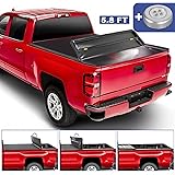 Amazon Com Oedro Soft Roll Up Tonneau Cover Compatible With 2014 2018 Chevy Silverado Gmc Sierra 1500 Crew Cab Fleetside 5 8 Bed Automotive