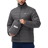 MIER Puffer Jacket for Men Lightweight Packable Winter Snow Jackets Water-resistant Warm Insulated Windproof Puffy Coats