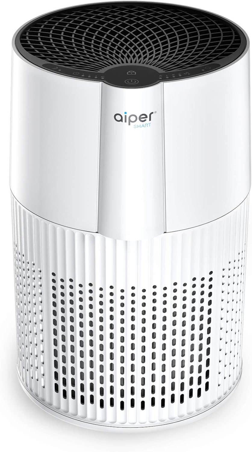 AIPER Air Purifier for Home with True HEPA Filter, Sleep Mode, Auto Mode, Desktop 25dB Air Cleaner for Smoke, Dust, Pollen, Odors, Bedroom, Office