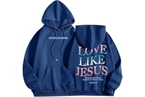 GENERIC Living Water Eternal Life Graphic Christian Womens Hoodies Oversized Long Sleeve Jesus Faith Y2K Girls Sweatshirts Pullover