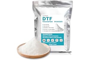 HONGCAI DTF Powder White - 500g/17.6 oz Digital Transfer Hot Melt Adhesive,Pre-Treated Transfer Powder for All Fabrics, DTF Printing Material,Compatible with All DTF and DTG Printers.