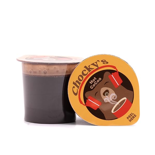 CHOCKY’S BY JAVA HOUSE SINGLE-SERVE HOT CHOCOLATE PODS – PEEL AND POUR LIQUID CONCENTRATE – HOT CHOCOLATE – 12 COUNT