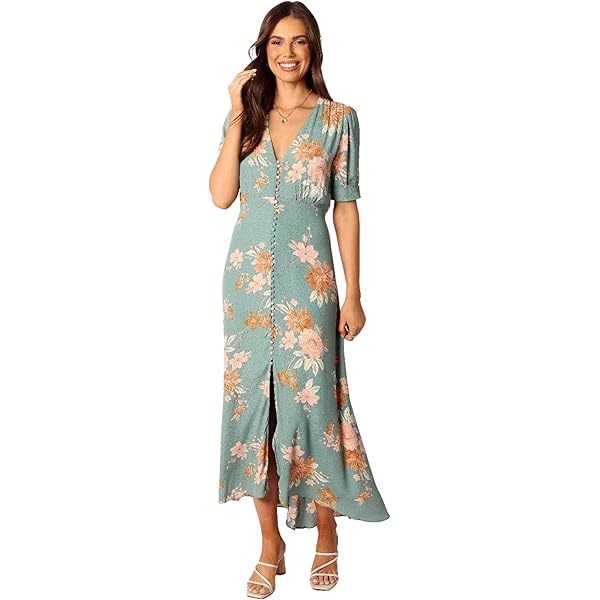 Petal & Pup Lisbeth Midi Dress - Green Floral XS at Amazon Women's Clothing  store