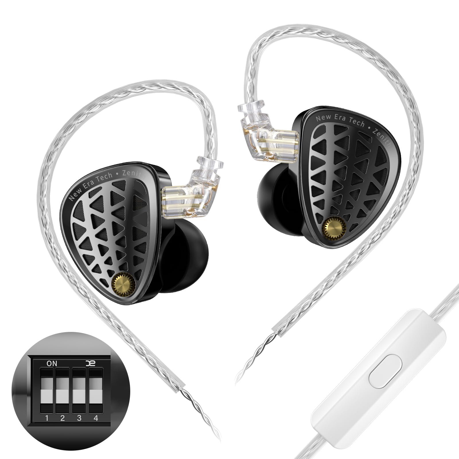 Photo 1 of KZ Zenith IEM Wired Earbuds, Professional Sound Isolating Earphones, Clear Sound & Deep Bass, Single Dynamic Larger Driver, Secure Fit in Ear Monitor for Audio Engineers, Musicians (MIC)