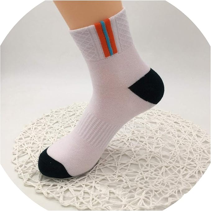 Cotton Sweat Absorbent Socks for Men with Waist Band and Breathable Solid Color Mid tube Sports