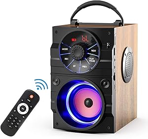 EIFER Portable Bluetooth Speaker Subwoofer Heavy Bass Wireless Outdoor Party Speaker MP3 Player Line in Speakers Support Remote Control FM Radio TF Card LCD Display for Home Party Phone Computer PC