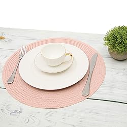 SHACOS Round Braided Placemats Set of 4 Washable