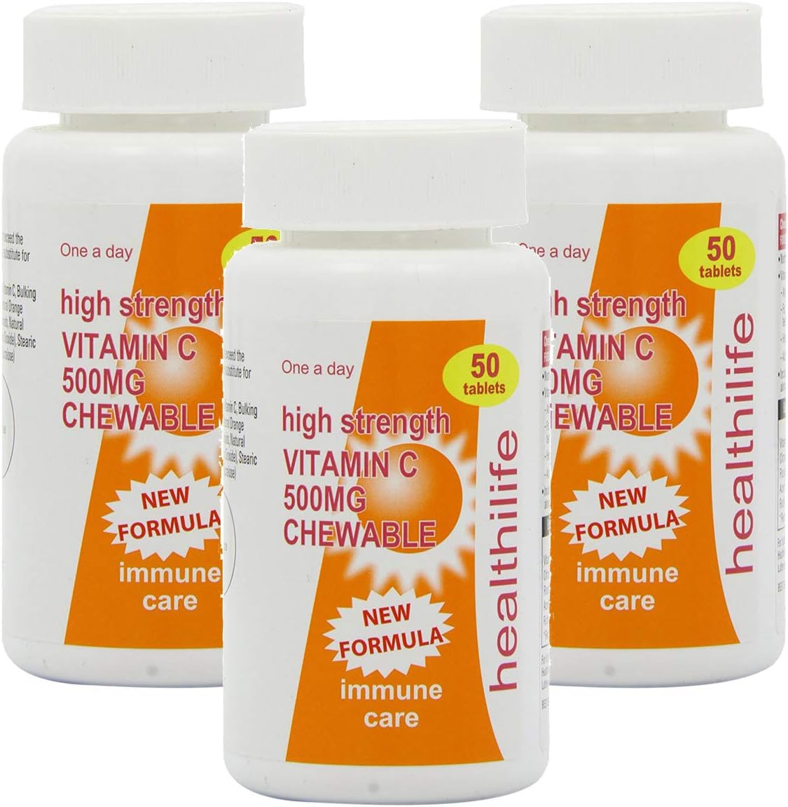 Healthilife Vitamin C 500mg Chewable 3 x 50 Tablets