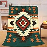 Western Boho Blanket Southwest Aztec Tribal Throw Blanket Southwestern Navajo Soft Cozy Fleece Fuzzy Stuff Plush Flannel Gifts for Girls Women Boys Kids Adults 40''x50''