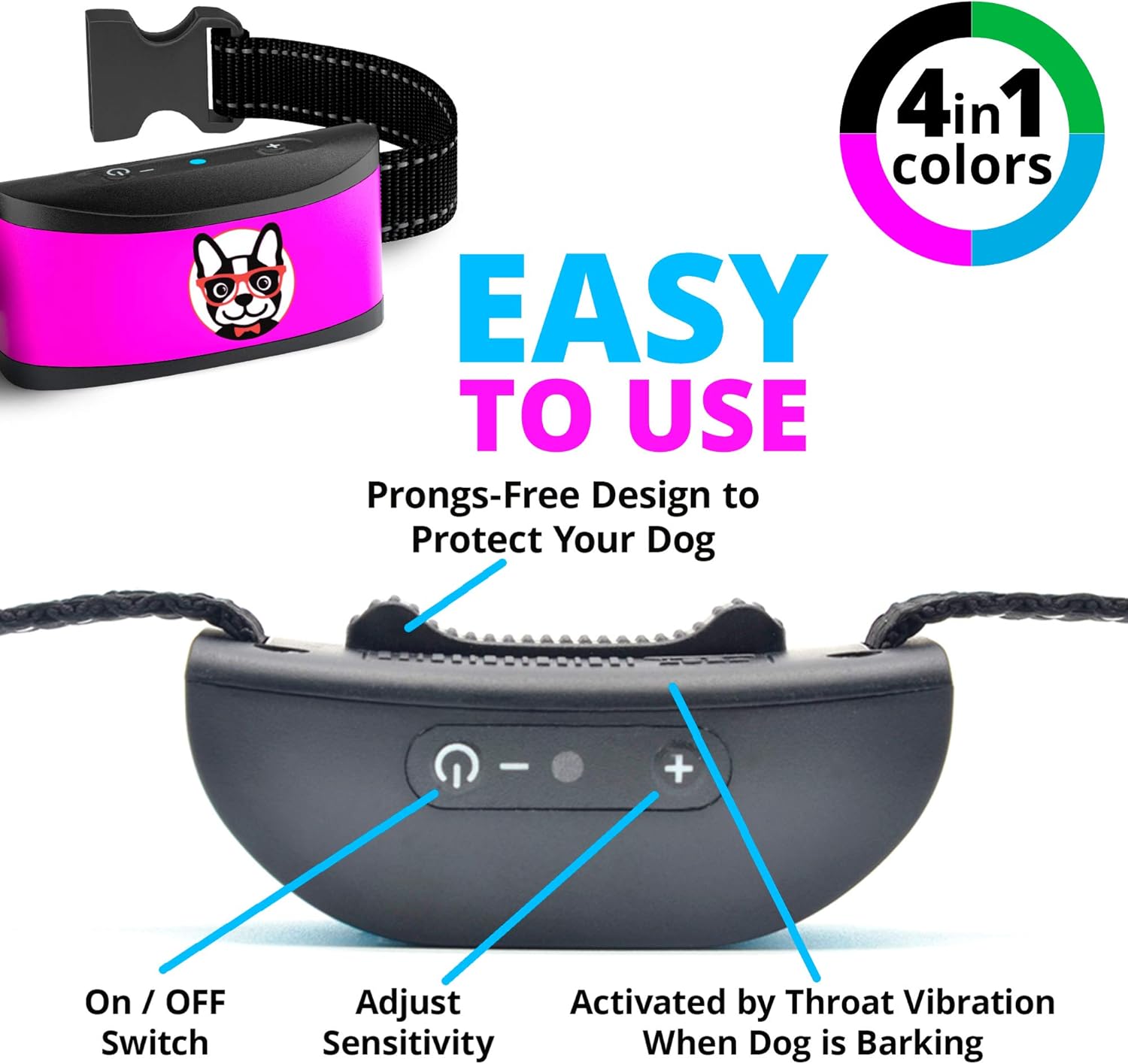 Small Dog Bark Collar Rechargeable - Anti Barking Collar for Small Dogs - Smallest Most Humane Stop Barking Collar - Dog Training No Shock Bark Collar Waterproof - Safe Pet Bark Control Device : Kitchen & Dining
