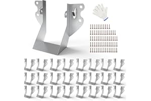 OSCORNA 25pcs 2x4 Joist Hangers with Screws, 20-Gauge Galvanizing Face Mount Joist Hanger for Wood Posts, Hurricane Rafter Ties Clips, 2x4 Brackets for Floor Deck and Ceiling Trusses, Lumber Beam Connectors