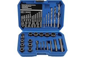 26Pcs Bolt Extractor Set & Drill Bit Kit, Screw Extractor for Spiral Screws, Easy Out Extractor Set, Multi-Spline Screw Extra