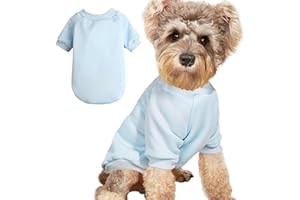 JOUHOI Puppy Sweater for Small Dogs Clothes Warm Winter Cat Clothe Pet Sweatshirt Knitwear Doggie Kitten Clothing, Light Blue, Small