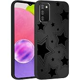lioscre Cute Cool Star Phone Case for Samsung Galaxy A03s 4G 6.5", Aesthetic Coquette Black Pattern Print Design Case Soft Slim Shockproof TPU Protective Funda Cover for Women Girls
