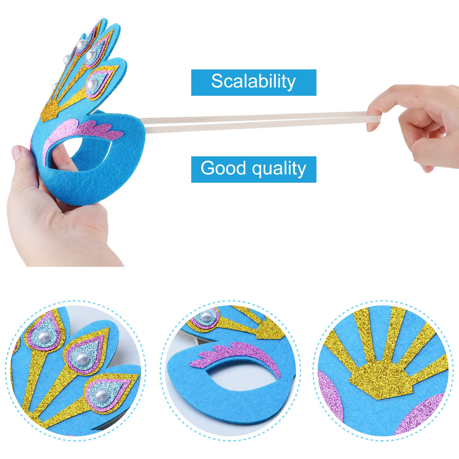 Halloween Party Mask, Fascigirl 8PCS LED Cartoon Eye Mask Unicorn Peacock Eye Mask for Kids Party Favors Costume Halloween Party Supplies for Adults Kids