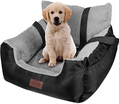 GoFirst Dog Car Seat Small Dogs Cats Booster Seat with Storage Pocket