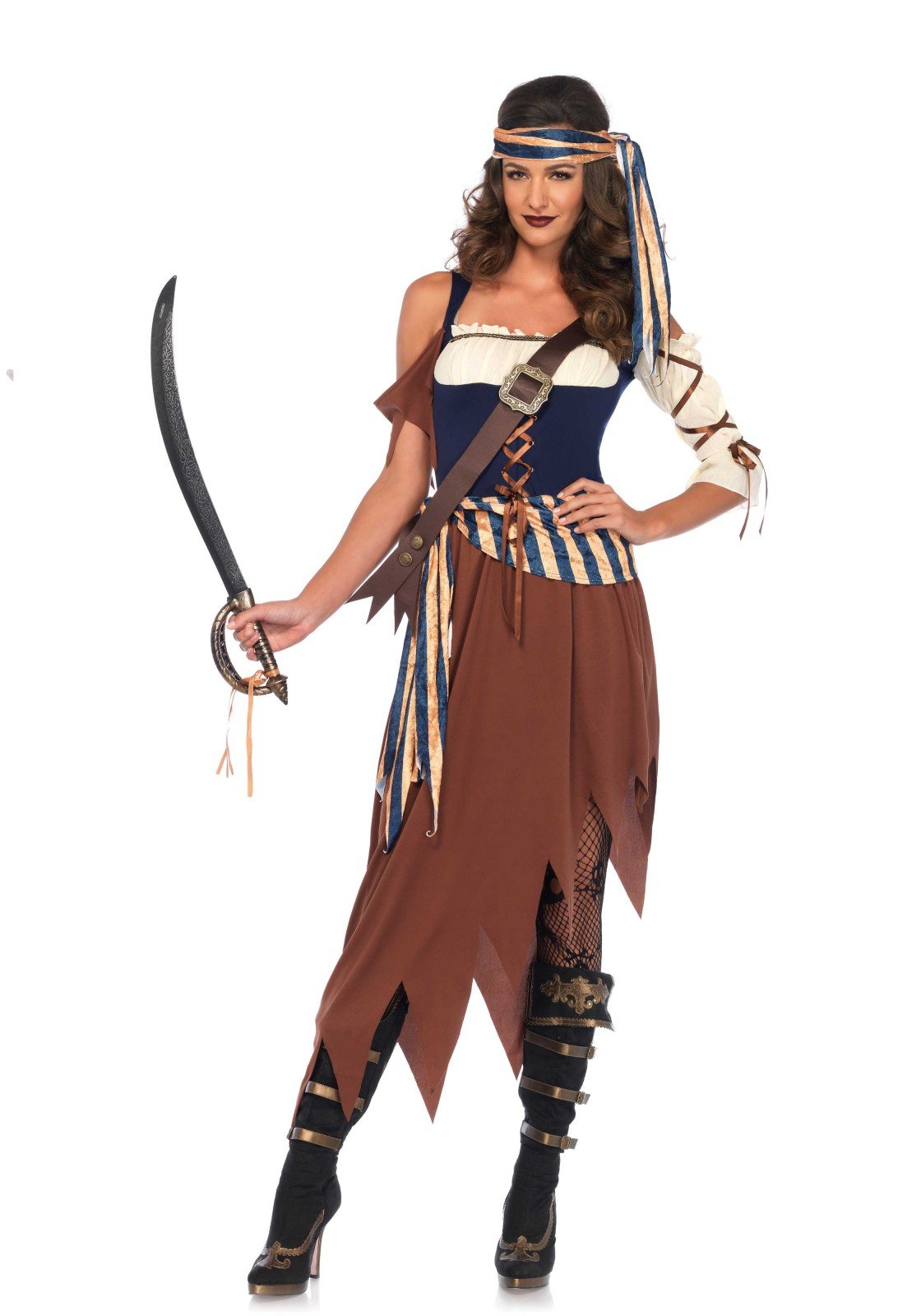 Leg Avenue 85621 Caribbean Castaway Fancy Dress Costume (Medium, UK 10-12, 4-Piece)