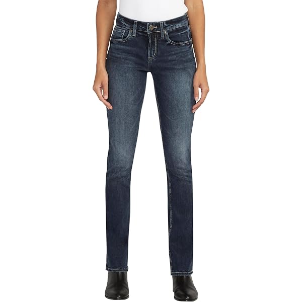Silver Jeans Suki Mid Rise Skinny Jeans, Dark Wash Met, 26W x 31L Donna