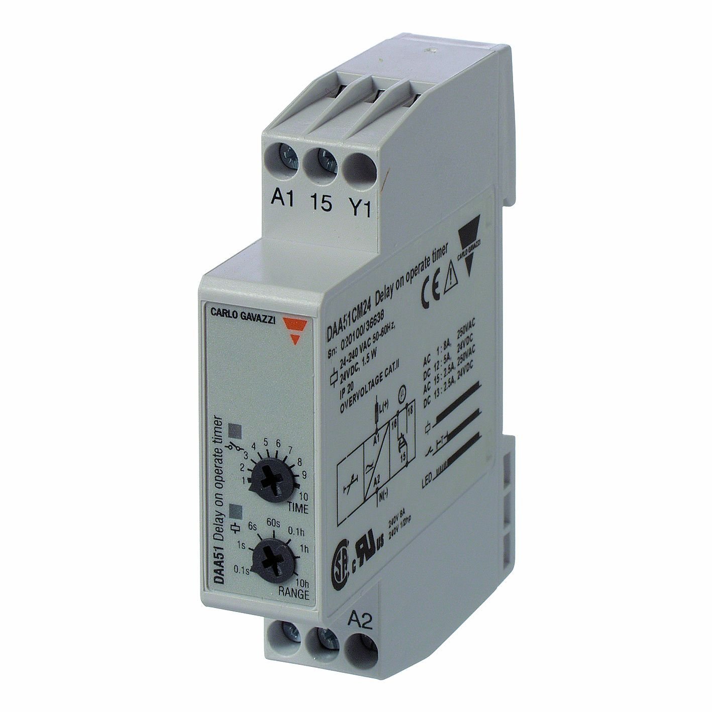 CARLO GAVAZZI DAA51CM24 Mini Delay On Operate Timer Size 2.5 oz 24 mm
