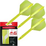 Target Darts K Flex Integrated Flights and Shafts No6 Yellow Medium Pack of 3