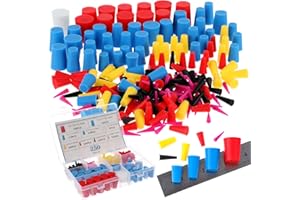 Briwooody 250 Pcs Rubber Plugs 8-Sizes Silicone Tapered Plug Kit 1/15" to 1" High Temp Stoppers for Coating, Hole, Painting Protection Silicone Stopper