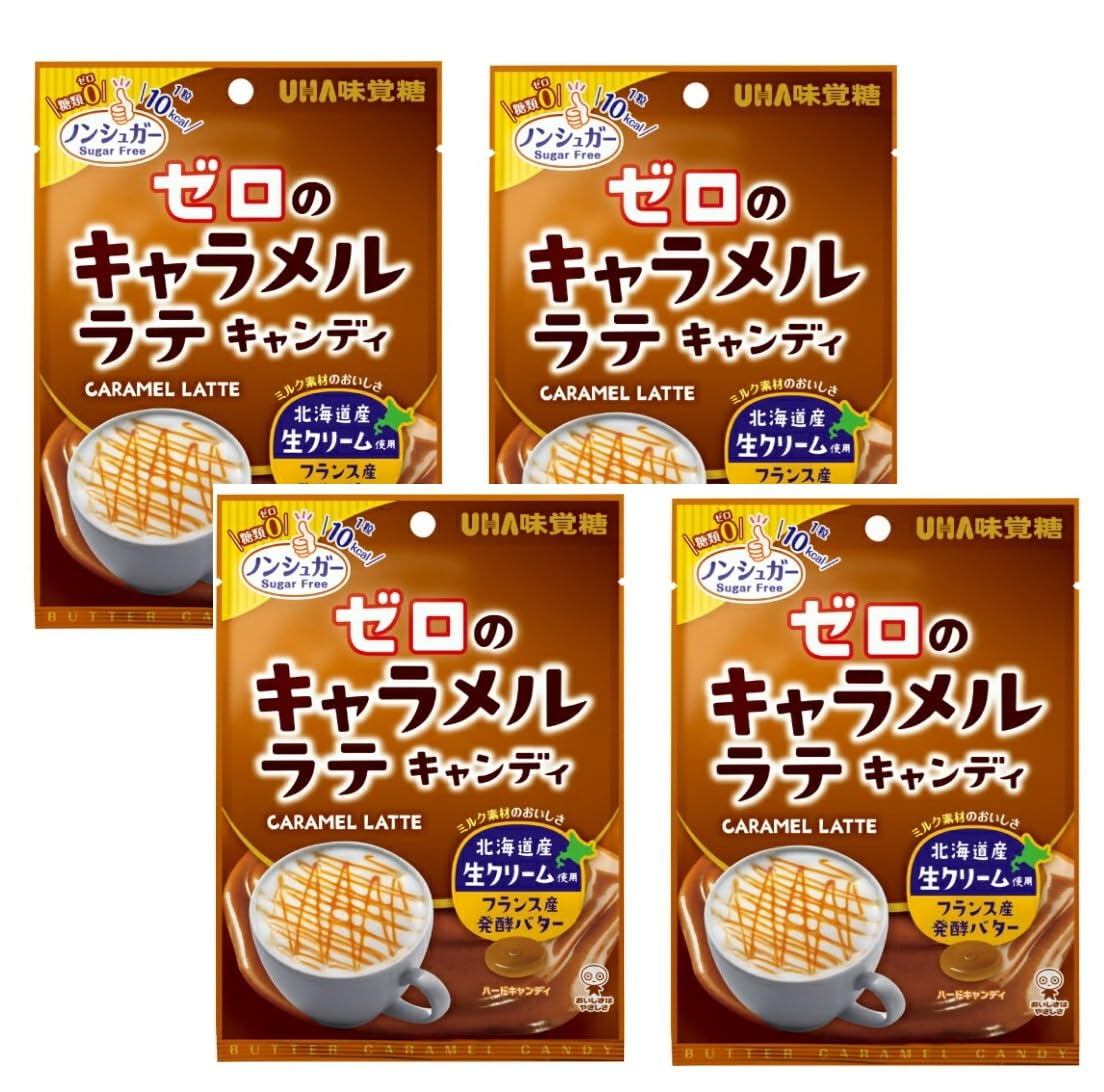 UHA味覚糖 ゼロのキャラメルラテキャンディ 81g×4個商品画像