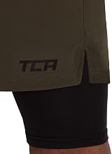 TCA Ultra 2 in 1 Compression Shorts Men Forest Night XL Running Gym view 3