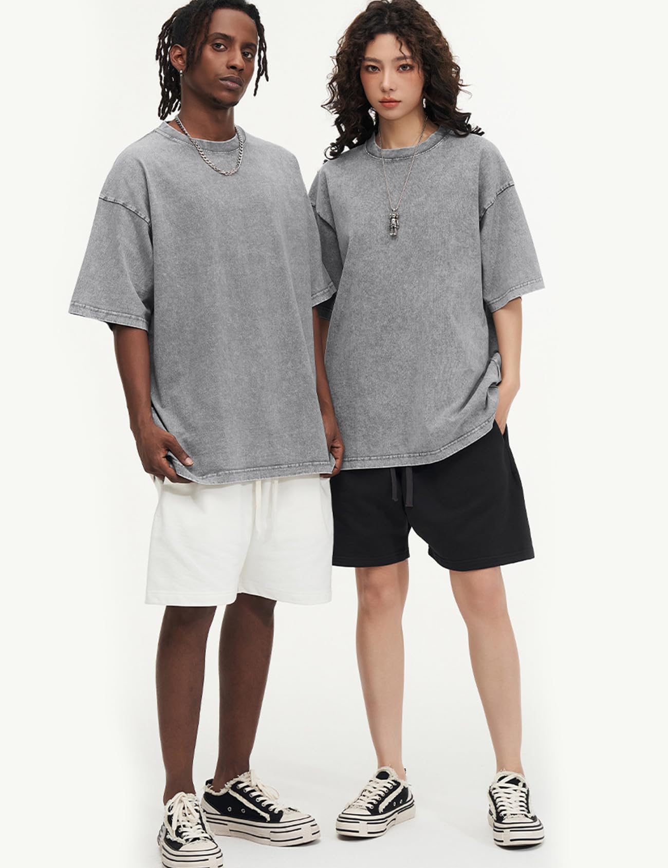 Arssm 3 Pack Men Oversized T Shirts Vintage Tee Loose Fit Short Sleeve Casual Streetwear Baggy Washed Unisex Tops