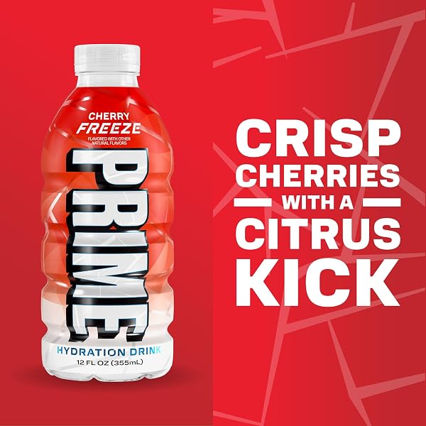 PRIME HYDRATION VARIETY, BERRY FREEZE, CHERRY FREEZE, & ICE POP SPORTS DRINKS, ELECTROLYTE ENHANCED TO REPLENISH FLUIDS, ZERO ADDED SUGAR, B VITAMINS, ANTIOXIDANTS, NATURAL FLAVORS, 12 FL OZ, 15 PACK
