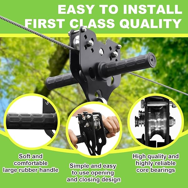 ZIPLINE FOR BACKYARD KIDS AND ADULTS,ZIPLINE KITS FOR BACKYARD WITH 120FT CABLE,6FT ZIPLINE SPRING BRAKE AND BELT,ZIP LINE TROLLEY WITH HANDLE,SEAT AND BAG