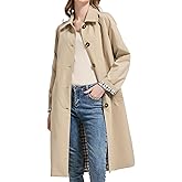 Orolay CHIIONE Trench Coat Women Waterproof Single Breasted Lightweight Rain Jacket with Deep Pockets for Spring & Travel