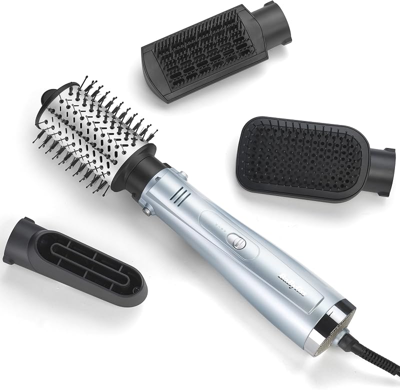BaByliss Hydro-Fusion 4-in-1 Hair Dryer Brush 1000W Anti-Frizz Styler Blue 2774U