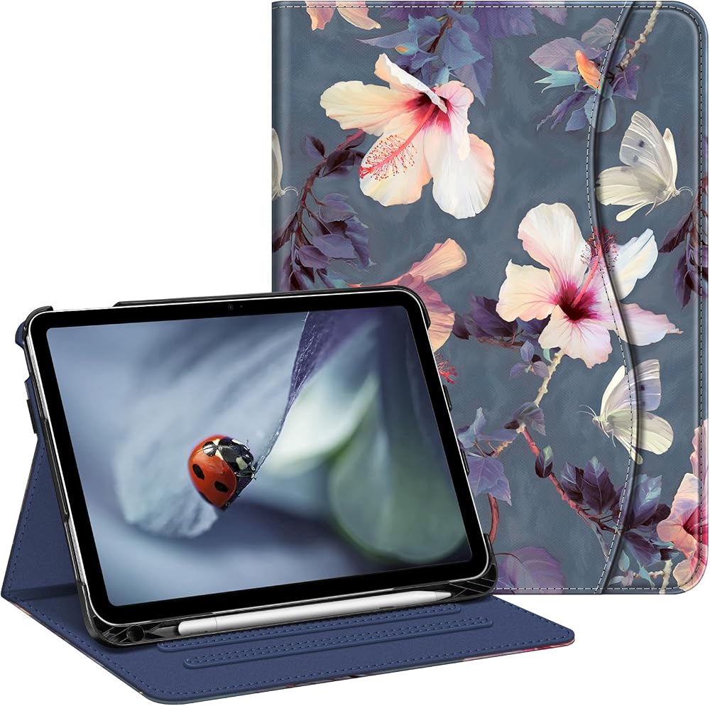 FINTIE iPad 11 11 Inch 10 10.9 Inch Case Stand Pencil Holder Sleep Wake Hibiscus