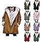 Plus Size Jackets for Women,Womens Winter Fuzzy Fleece Hooded Jackets Casual Long Sleeve Warm Cardigan Coat with Pockets