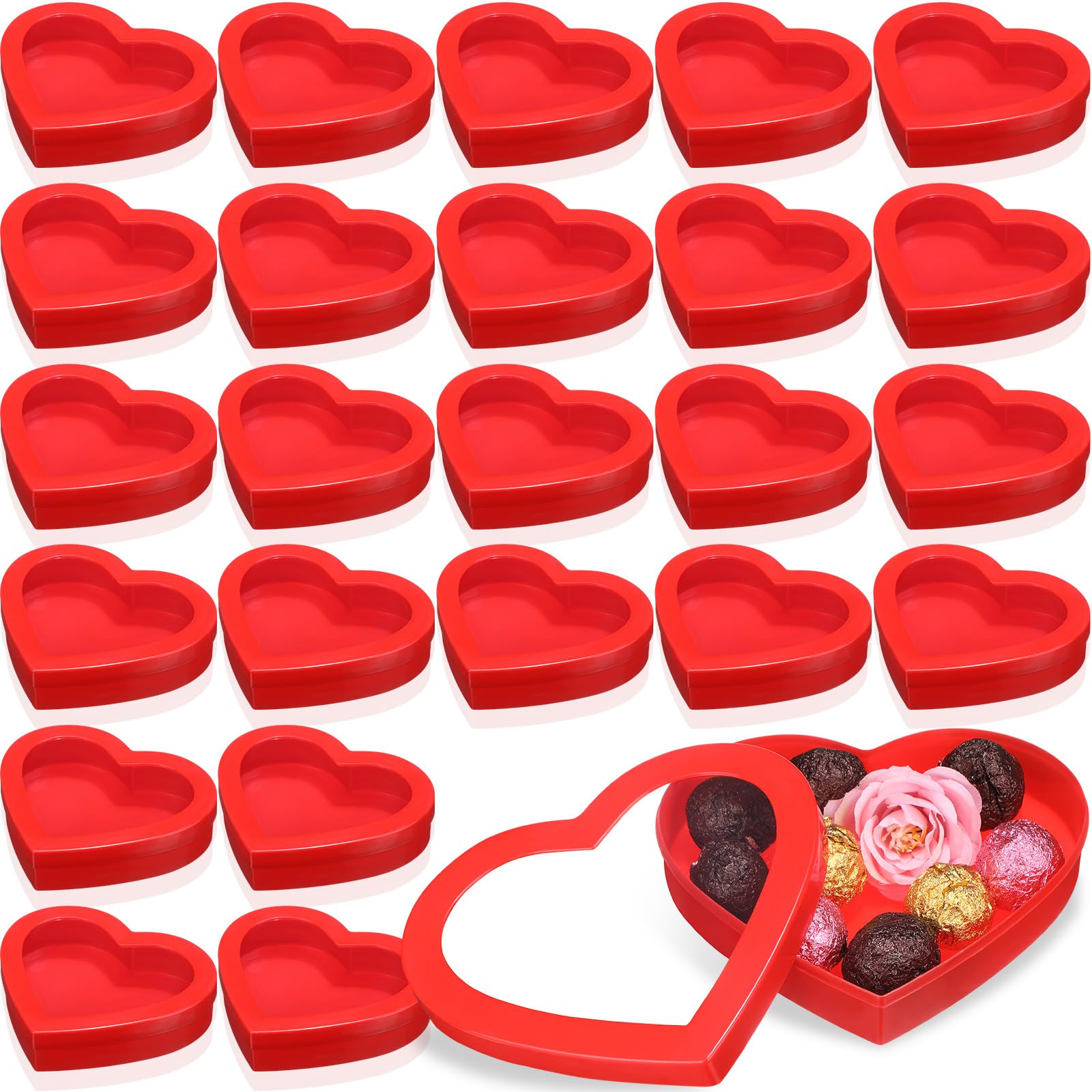 Photo 1 of *MISSING PARTS UNKNOWN*
CroBlissful 24 Pcs Valentine‘s Day Heart Shaped Boxes with Clear Window Lid Large Plastic Heart Gift Boxes Decorative Storage Box Flower Box for Gift Giving Present Wrapping Jewelry Display (Red)