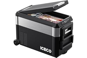 ICECO JP40 Pro 12 Volt Car Refrigerator, Portable Fridge Freezer for Camping, Car Fridge Powered by SECOP, 12V refrigerator for Car & Home, DC 12/24V, AC 110/240V, Multi-directional Lid