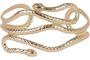 ASHI'S Collection shiny metallic snake shape arm cuff for Women and Girls. (Gold)