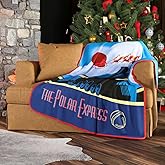 The Polar Express Holiday Bedding Super Soft Micro Raschel Throw, 46 in x 60 in, (Official Licensed Product) by Franco Collectibles
