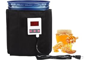 LEYSRIS 5 Gallon Barrel Honey Heater, 110V Insulated Pail Heating Band 68-230 °F Temper Range Honey Bucket Heater (37.8''x12.2'')