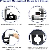 HOMMAND Under Desk Cable Management Tray 2 Pack Steel w/ Adhesive & Screw Mount view 4