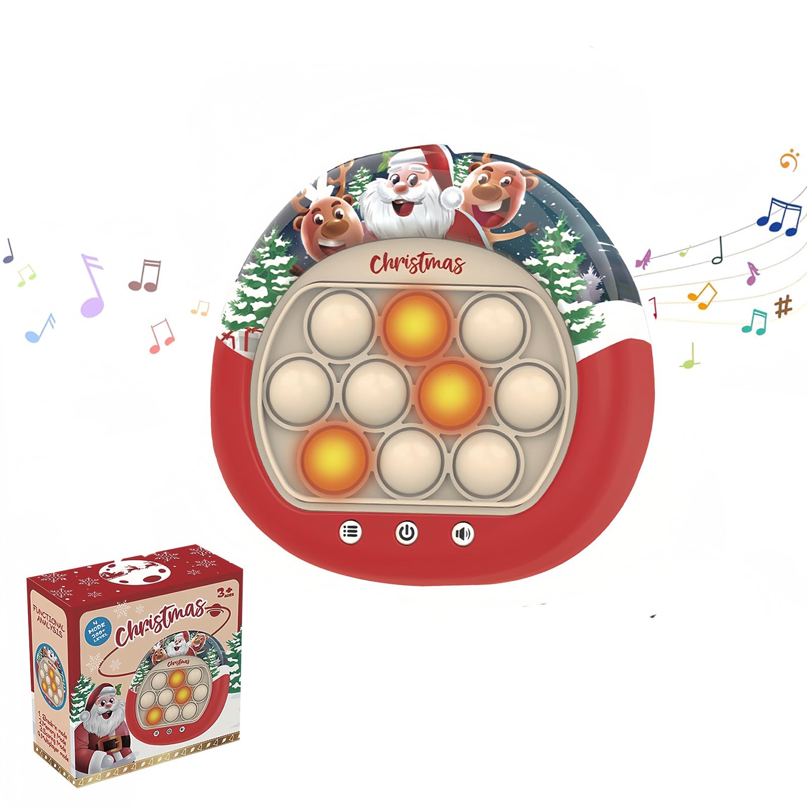 Light Up Pop-it Game Quick Push Bubble Game,Xmas Santa Claus Electronic Poppet Game,Handheld Fast Speed Push Game,Puzzle Pop Games Fidget Toys,Pop Controller Popping Game Hand Spinners (SantaClaus)