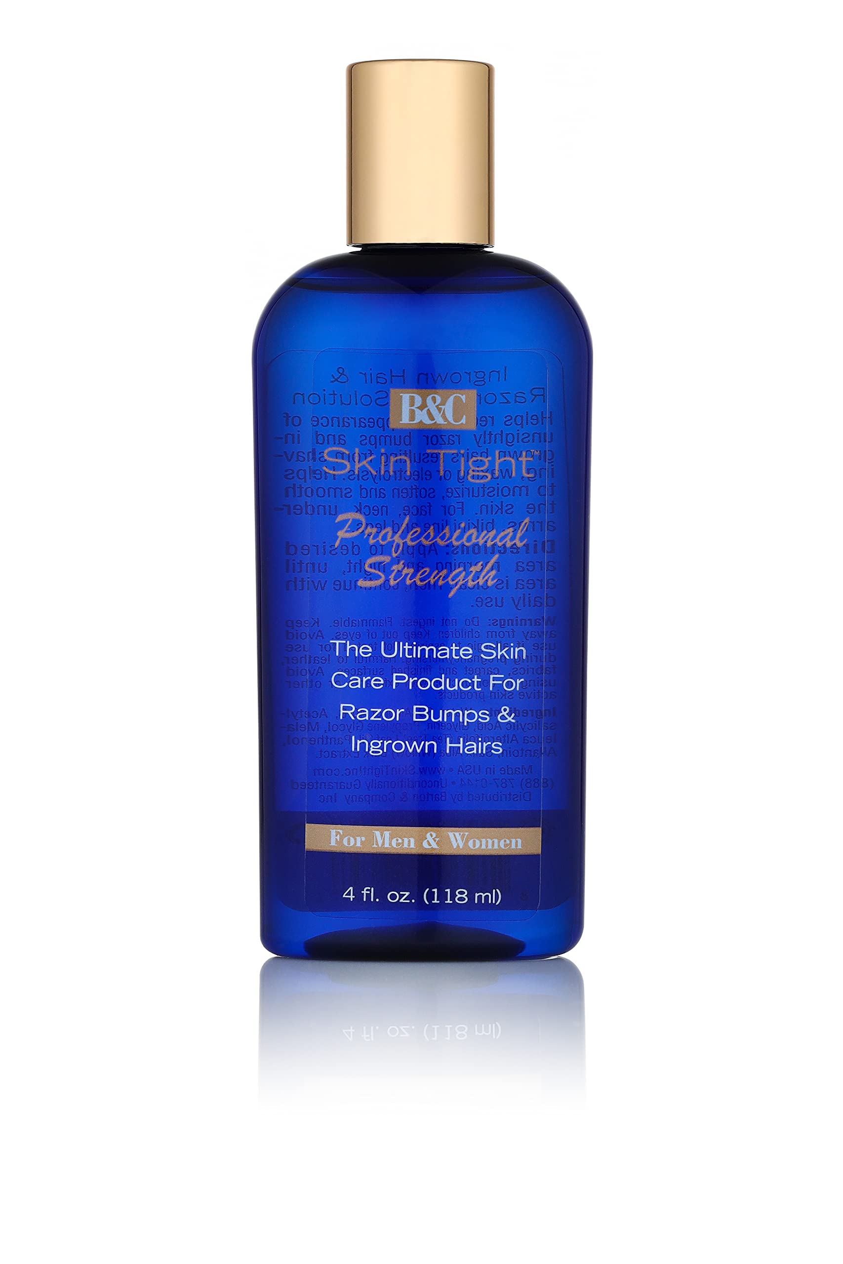 B&C Skin Tight Professional Solutions for Razor Bumps and Ingrown Hair 4oz(118ml) for Men & Women