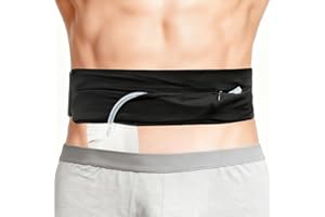 Artojoy Breathable Peritoneal Dialysis Belt PD Catheter Holder with Pouch for Peg/G/J Feeding Tube Accessories Transfer Set Fixation Medical Nursing Supplies for Adult Men Women, Black