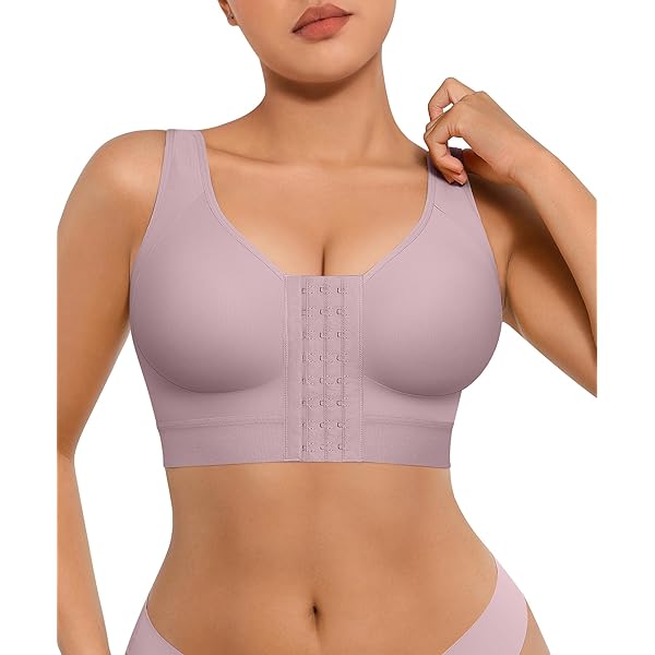 MediChoice Premium Wireless Surgical Bra, Adjustable Strap Front