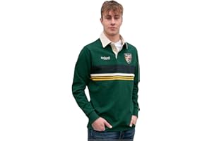 RETRO IRISH Men's Rugby Shirt with Contrast Chest Cut 'n' Sew Stripes and a Contrast Placket and Collar, 100% Cotton, Made in Ireland