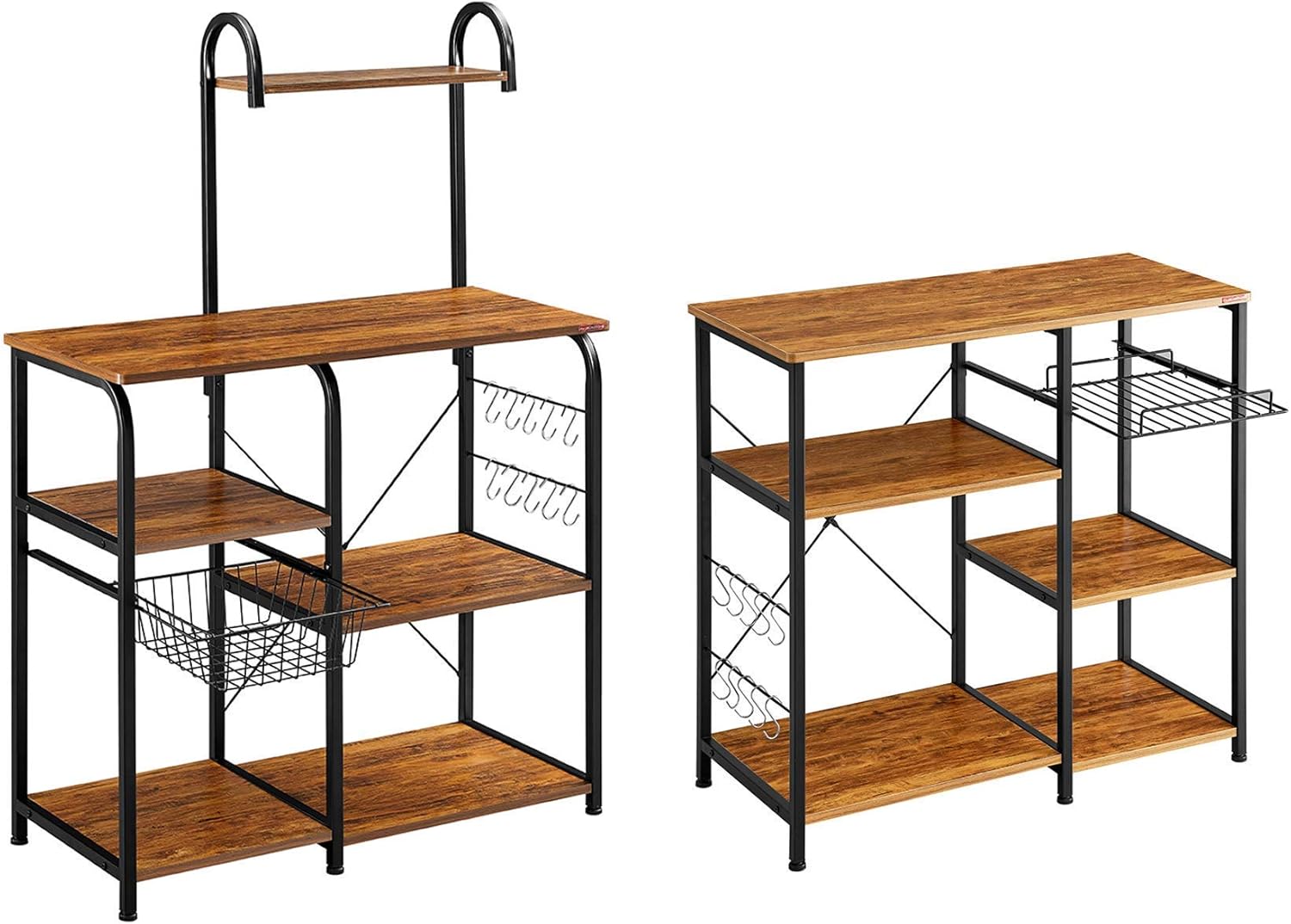 Mr IRONSTONE 3-Tier+4-Tier Kitchen Baker's Rack and 3-Tier+3-Tier Kitchen Baker's Rack （Vintage） - Standing Baker's Racks