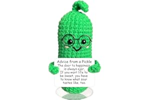 MHRYEZ Advice from a Pickle Crochet Funny Gifts, Knitting Doll Ornaments, Funny Reduce Pressure Pickle Toy Birthday Gifts for Friends Women