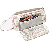 OZAOZ Large Pencil Case Pouch School Supplies Aesthetic Stationery Pen Bag for Girls Kids (D Pink bow)